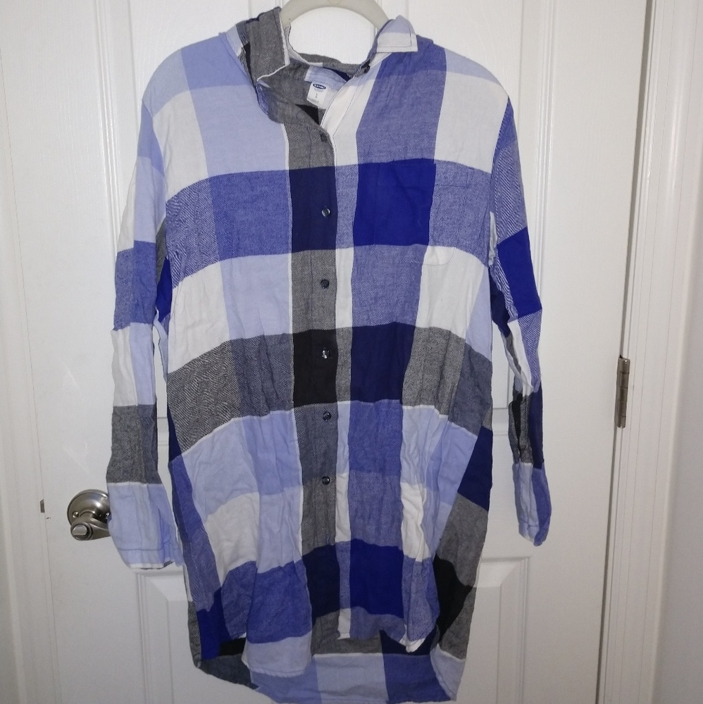 Long plad button down